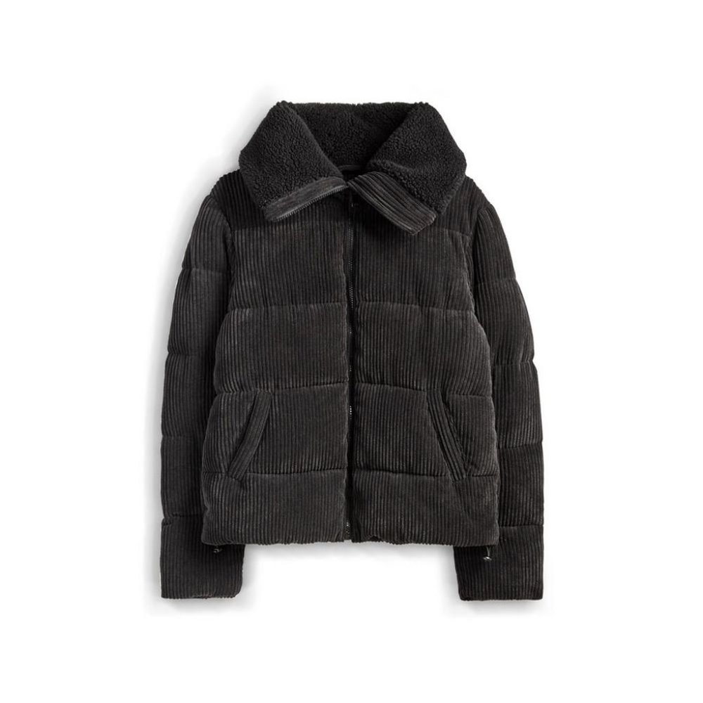 PRIMARK Black Corduroy Puffer Jacket